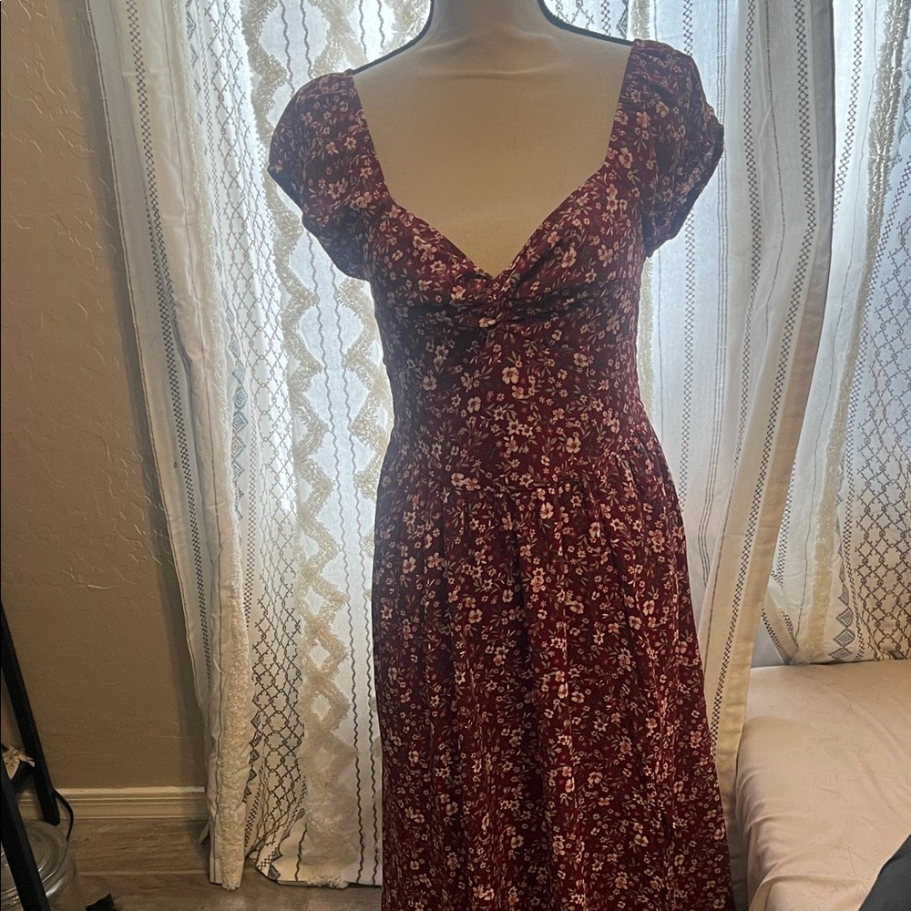 Floral Red Dress